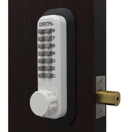 Lockey Mechanical Keyless Combination Deadbolt Lock Single Combination Key Override White 2210KO-WH